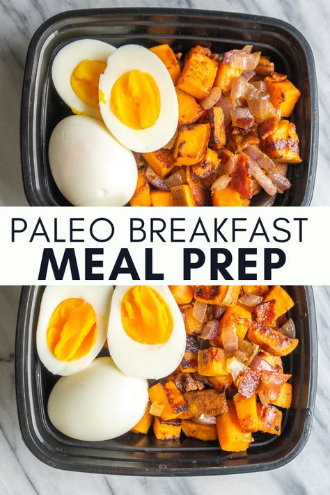 This Paleo Breakfast Meal Prep recipe is the easiest way to prep 5 paleo breakfasts in just one hour. Make this paleo breakfast on Sunday and enjoy it all week long! Paleo Breakfast Prep, Paleo Food Prep For The Week, Whole Food Breakfast Meal Prep, Paleo Meal Plans For The Week, Breakfast Ideas For Hashimotos, Paleo Breakfast Ideas Easy, Clean Eating Breakfast Meal Prep, Easy Paleo Breakfast On The Go, Hypothyroid Breakfast Ideas