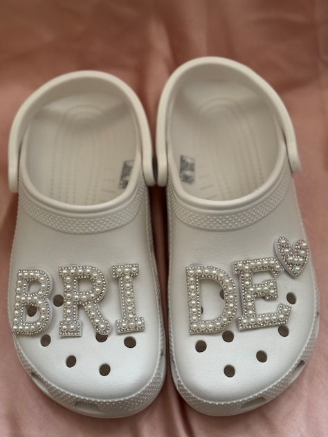 Unique BRIDE, WIFEY and Heart Pearl Croc Charm, Croc Jibbitz Wedding Hen Honeymoon Handmade - Etsy Australia Wedding Crocs, Croc Jibbitz, White Crocs, Dream Wedding Reception, Wedding Shoes Bride, Unique Bride, Single Letter, Cute Wedding Ideas, Etsy Wedding