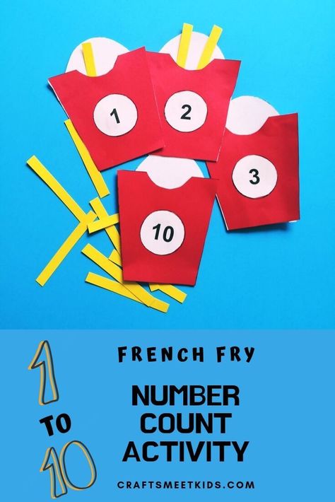 Numbers Craft, Kids Learning Numbers, Counting Activities Preschool, Preschool Counting, Kindergarten Learning Activities, Kindergarten Math Activities, Number Activities, Numbers Preschool, Preschool Art Activities