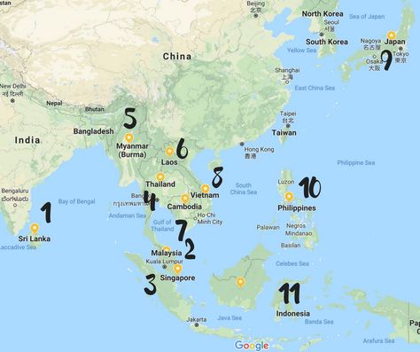 asia map Asia Itinerary, South East Asia Backpacking, Backpacking Routes, Travel On A Budget, Backpacking South America, Thailand Adventure, Thailand Vacation, Asia Map, Backpacking Asia