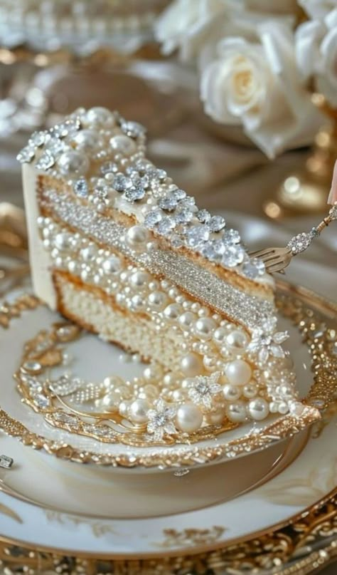 Golden Food, Jewel Cake, Stile Blair Waldorf, Cake Art, All That Glitters, Let Them Eat Cake, Cute Food, Beautiful Cakes, Aesthetic Food