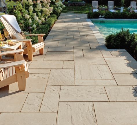 Techo Bloc Patio, Pool Pavers, Pool Decking, Patio Pavers Design, Concrete Patio Designs, Pools Backyard Inground, Pool Renovation, Pool Backyard, Backyard Pool Landscaping