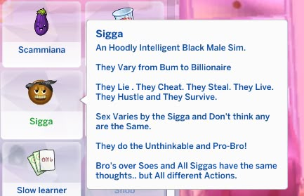 **NOW PUBLIC** Siggaz *Mod for Black Male Simz* | Patreon Sims More Traits, How To Download Mods For Sims 4, Urban Mod Sims 4, Sims Mods Traits, Black Sims 4 Traits, Sims 4 Mods Urban Traits, The Sims 4 Cc Sliders, Muvasimmer Traits, Sims 4 More Likes And Dislikes