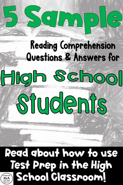 Creating Reading Comprehension High School Practice Worksheets takes tons of time and effort. Check out this blog post to read about how to integrate test prep into every activity, so you don't have to sacrifice literature: poetry, short stories, plays, etc. You can help students by providing critical thinking questions with reading comprehension stems that mirror the standardized test. Be sure to cover central idea, citing evidence, structure, author's purpose for test prep in your classroom! High School Short Stories, High School Worksheets, Poetry Comprehension, Poetry Middle School, Sat Reading, Reading Comprehension Test, Test Prep Strategies, Test Prep Activities, Citing Evidence