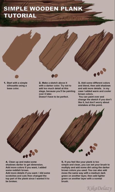 Digital Art Software, Digital Painting Techniques, Concept Art Tutorial, Seni Dan Kraf, Digital Art Beginner, Soyut Sanat Tabloları, Digital Painting Tutorials, Wooden Planks, Painting Art Projects