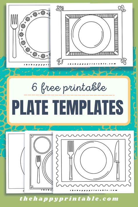 Printable plate templates from the simplest printable plate to  a complete printable place setting. My Plate Preschool Activities, Whats On My Plate Activity, Printable Food Templates, Plate Template Printable, Food Themed Activities For Preschoolers, Kindergarten Food Activities, My Plate Activities For Kids, Printable Placemats For Kids Free, World Food Day Activities For Kids