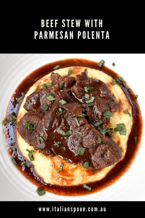 Parmesan Polenta, Italian Beef Stew, Polenta Recipe, Beef Ragu, Polenta Recipes, Recipe Italian, Italian Recipes Easy, Slow Cooked Beef, Best Italian Recipes