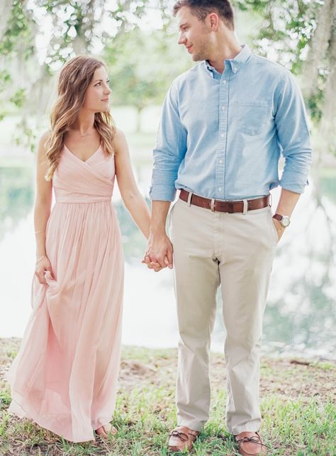 pink dress Pink Dress Couple Outfit, Pink Dress Engagement Photos, Glacier Photoshoot, Pastel Photoshoot, Spring Clothing Ideas, Styled Engagement Shoot, Two People In Love, Pink Engagement, Engagement Picture Outfits