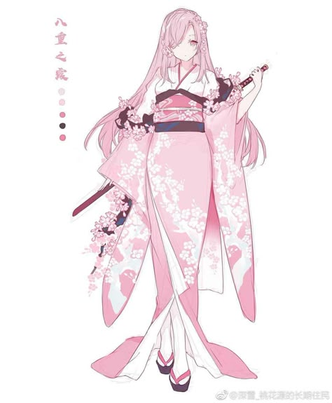 Vestidos Anime, Anime Kimono, Dress Design Drawing, Kimono Design, Japon Illustration, Drawing Anime Clothes, Anime Dress, Dessin Adorable, Fashion Design Drawings