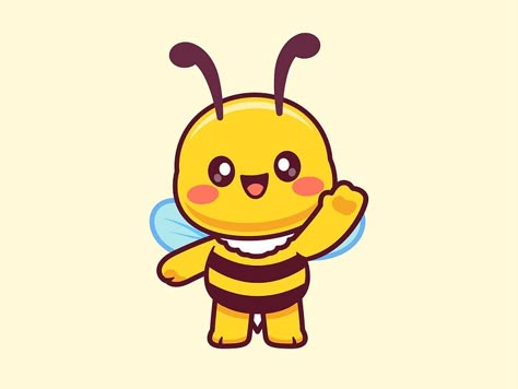 Bee Cartoon Character🐝 by catalyst on Dribbble Bee Cartoon, Bee Themed Classroom, Cartoon Bee, Natural Logo, Creative Labs, You're Awesome, Bee Theme, Kids Logo, Cartoon Character Design