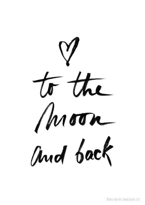 To the moon and back  Poster Print  black & white Black Color Quotes, Minimalist Nursery, Kids Playroom Decor, Love Signs, To The Moon And Back, Kids Playroom, To The Moon, Words Quotes, Wedding Details