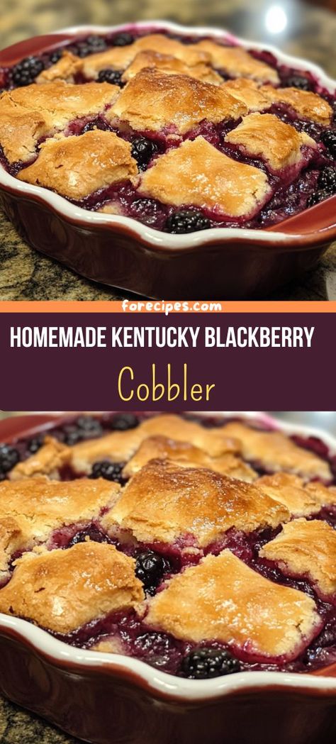 Kentucky Blackberry Cobbler, Blackberry Dessert Recipes, Pie Board, Berry Cobbler Recipes, Blackberry Dessert, Blackberry Cobbler Recipe, Cobbler Easy, Rustic Dessert, Blackberry Recipes