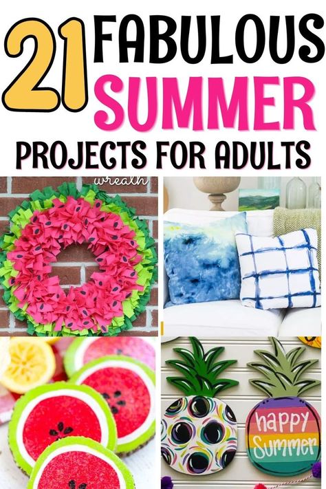 Summer Projects For Adults, Summer Crafts For Adults, Easy Summer Crafts, June Crafts, August Crafts, Summer Arts And Crafts, Hawaiian Crafts, Hanging Crafts, Summertime Crafts