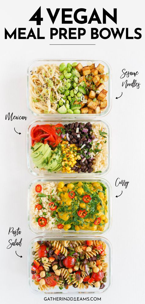 These vegan meal prep bowls are perfect if you’re looking for easy lunch ideas for busy weeks! Filled with different proteins, fresh veggies, and whole grains, these healthy lunches are wholesome, ready in a flash, and totally nutritious! Healthy Work Lunch Ideas Vegetarian, Veggie Work Lunch Ideas, Healthy Quick Lunches Vegetarian, No Meat Lunch Ideas For Work, Easy Lunch Options For Work, Vegetarian Lunch Ideas For Work Easy, Veggie Lunches For Work, Cold Lunch Ideas Healthy, Veggie Lunch Ideas For Work