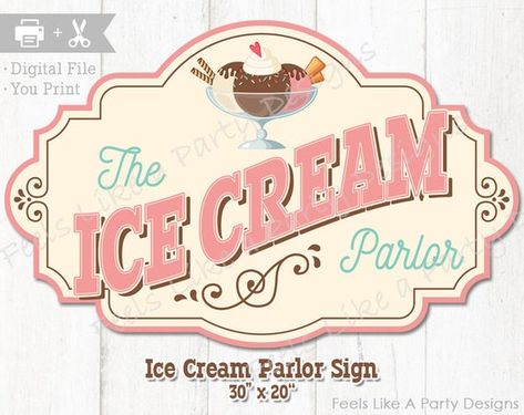 Playroom Playhouse, Ice Cream Sign, Ice Cream Logo, Ice Crea, Wreath Attachments, Ice Cream Cart, Cream Design, Vintage Ice Cream, Ice Cream Social