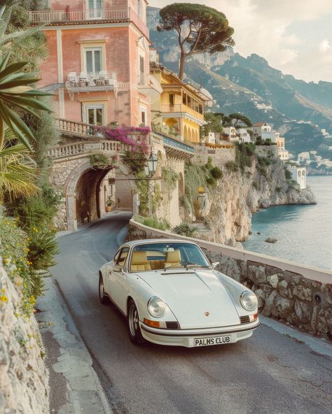 Chasing la dolce vita down the serpentine roads of Amalfi Amalfi Beach Aesthetic, Italian Cars Aesthetic, La Dolce Vita Aesthetic, Italy Dolce Vita, Dolce Vita Aesthetic, Vintage Amalfi Coast Aesthetic, Vintage Amalfi Coast, Goals Life, Aesthetic Italy