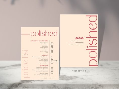 Nails Menu Price List, Price List Beauty Salon, Salon Price List Ideas, Beauty Price List Design, Price List Design Templates, Nail Price List, Nail Salon Price List, Menu Nail, Price List Template Design