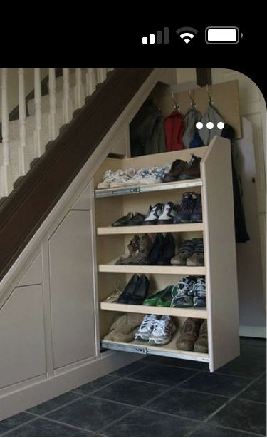 Under Stairs Storage Solutions, تحت الدرج, Under Stair Storage, Under Stairs Storage, Under Stair, Diy Storage Shelves, Stair Makeover, Stairs Storage, Staircase Storage