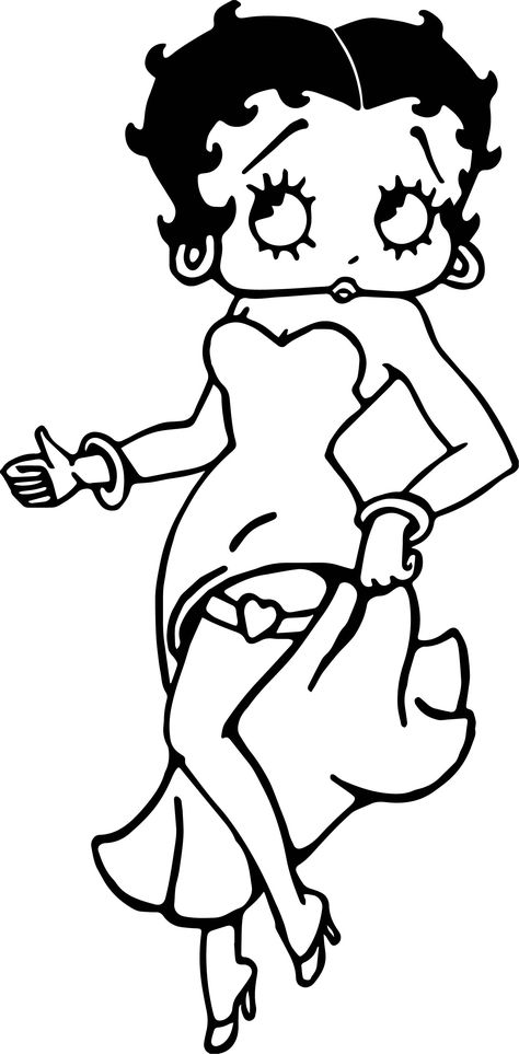 Drawing Betty Boop, Betty Boop Easy Drawing, Betty Boop Drawing Chicano, Cool Coloring Sheets, Easy Printable Coloring Pages, Chicano Drawings Betty Boop, Betty Boo Drawing, Bratz Coloring Pages Free Printable, Great Drawings