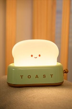 Toaster Lamp, Toast Light, Toast Lamp, Cute Toaster, Green Toaster, Kawaii Table, Bread Cute, Headboard Shelf, Low Bookshelf