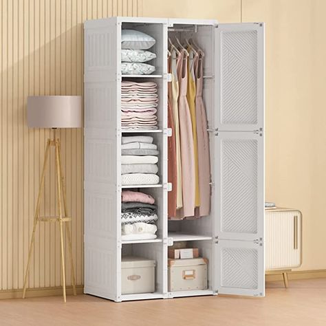 Amazon.com: Portable Wardrobe Closets - 14"x20" Depth (10 Cubes) Cube Storage, Bedroom Armoire, Storage Organizer, Clothes Dresser, Closet Storage Organizer, White : Home & Kitchen Cube Storage Bedroom, Wardrobe Design Bedroom Sliding, Concealed Handle, Folding Wardrobe, Portable Furniture, Portable Wardrobe Closet, Single Wardrobe, Clothes Cabinet, Portable Wardrobe