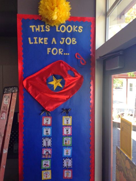 Superhero Classroom Door, Marvel Classroom, Superhero Classroom Ideas, Superhero Lessons, Super Hero Classroom Theme, Class Charter, Hero Classroom Theme, Superhero Classroom Decorations, Superhero Class