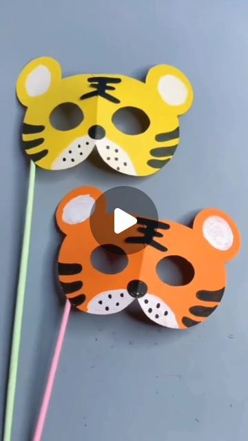 Wild Animals Art Preschool, Wild Animals Activity For Preschool, Diy Mask For Kids, Animals Masks For Kids Crafts, Diy Animal Masks For Kids, Wild Animal Crafts For Preschoolers, Tiger Mask For Kids, Wild Animals Activities For Kids, Wild Animals Craft