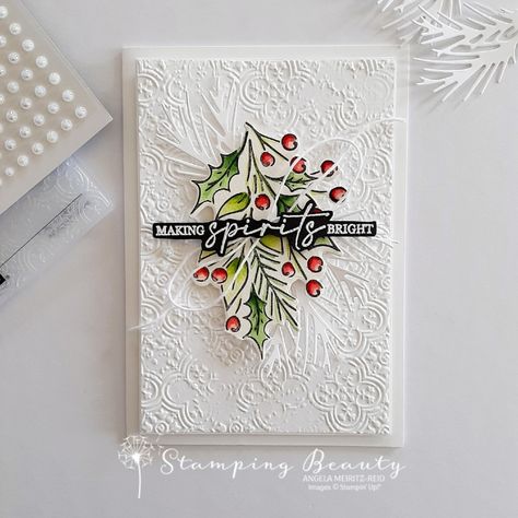 Stampin Up Joyous Noel Dsp, Stampin Up Most Adored Dsp Card Ideas, Christmas Card Stampin Up Ideas, Su Christmas Cards 2024, Su Christmas Cards, Stampinup Christmas Cards, Distressed Tile, Fancy Friday, Christmas Classics