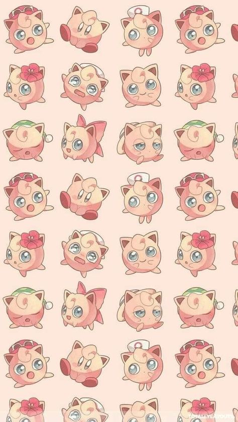 Apple Pokemon, Jigglypuff Wallpaper, Cute Jigglypuff, Jigglypuff Art, Cute Pokemon Art, Pixel Wallpaper, Pokemon Jigglypuff, Pokemon Mew, Cute Pokemon Pictures