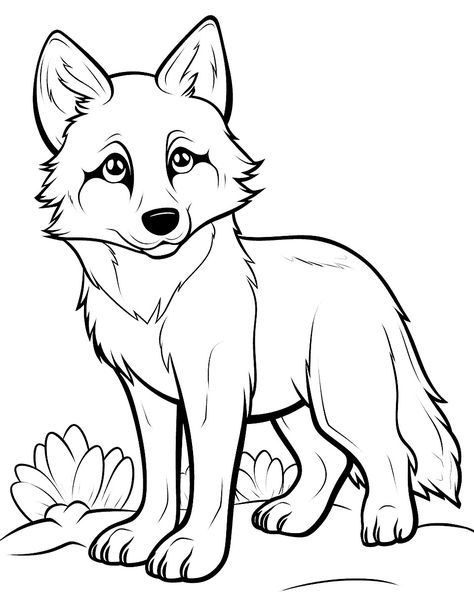 Kawaii Wolf, Wolf Coloring Pages, Wolf Craft, Wolf Pups, Wolf Drawings, Wolf Colors, Cute Wolf, Wolf Silhouette, Fun Coloring Pages