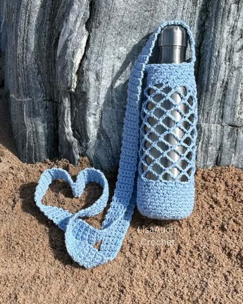 Crochet Bottle Holder, Water Bottle Cozy, Crochet Water Bottle, Bottle Cozy, Crochet Water Bottle Holder, Bottle Cozies, Cozy Crochet Patterns, Baby Booties Pattern, Bottle Covers