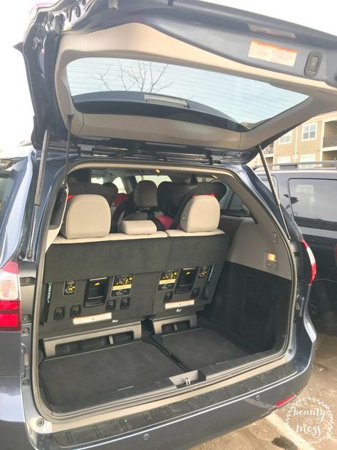 Open Trunk Space Toyota Sienna Toyota Sienna Organization, West Coast Summer, Van Tattoo, Road Trip Out West, Good N, Losing Your Mind, Planning A Road Trip, Road Trip Car, Opening Car