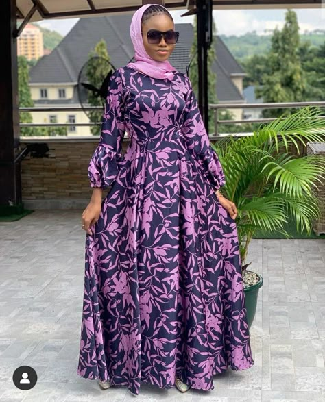 Ankara Long Gown Styles For Muslims, Hausa Fashion Woman Dresses, Muslim Fashion Dress Modern, Materials Gown Style, Islamic Fashion Dresses, Ankara Long Gown Styles, Long African Dresses, Modest Dresses Fashion, Ankara Gowns