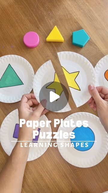 82K views · 2K likes | Stephanie & Katrina | Crafty Moms on Instagram: "An easy and budget friendly idea to boost your child’s development and a fun way to learn shapes and colors! This activity won’t required much preparation and you can use things you have at home ♻️ you will only need paper plates but you could also use cardboard, markers and a scissor.   Our kids absolutely loved this game❣️We hope you like it✨ Don’t forget to save this post for later or share it with someone who might like it or need it.  ❌ We don’t authorize to share this video on your feed. (Stories and DMs are fine) . . . . . . . . . . #earlychildhoodeducation #playlearningideas #playlearngrow #kidsactivities  #activitiesforkids  #montessoriathome #montessoritoddler #waldorf #homeschool #homeschoollife #greatideas Shape Games For Kids, Learning Shapes Activities, Color Activities For Toddlers, Shapes For Toddlers, Shape Activities Preschool, Learn Shapes, Teaching Shapes, Waldorf Homeschool, Kindergarden Activities