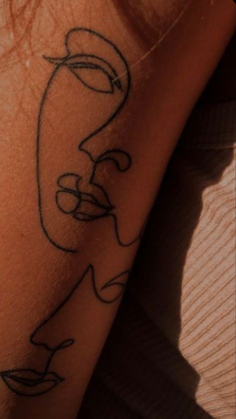 Two Face Tattoo, Feminism Tattoo, Faces Tattoo, One Line Tattoo, Cute Hand Tattoos, Small Forearm Tattoos, Forearm Tattoo Design, Writing Tattoos, Bff Tattoos