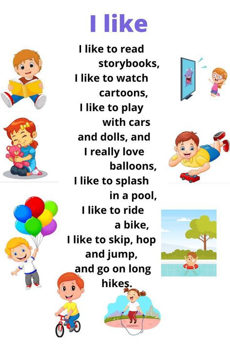 English Nursery Rhymes, English Rhymes For Class 1, Teaching English To Kids Kindergartens, English For Grade 1, Learn English For Children, Action Words For Kids, Conversation For Kids, Rhyming Poems For Kids, Free English Courses