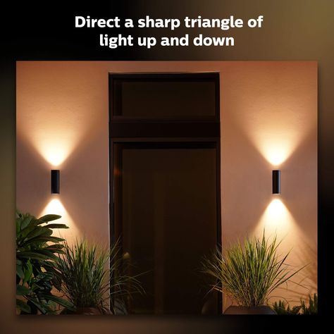 Lightning Ideas, Vstupná Hala, Front Door Lighting, Philips Hue Lights, Outdoor Wall Light Fixtures, Stair Lighting, Front House, Exterior Wall Light, Led Outdoor Wall Lights