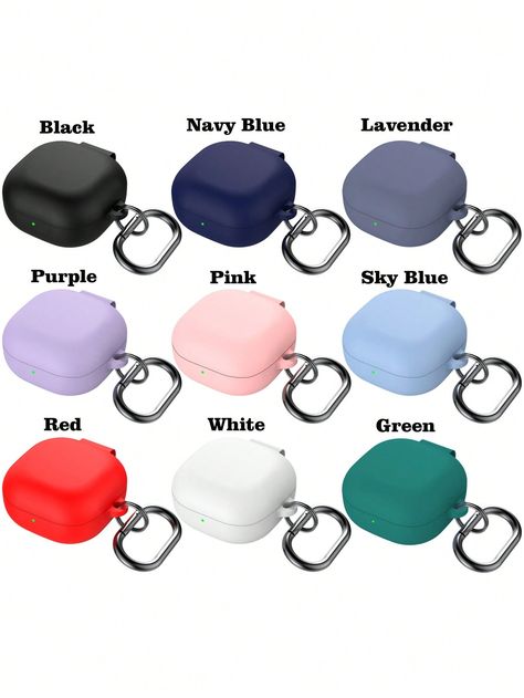 1pc Solid Color Silicone Shockproof + Carabiner Earphone Case Compatible With Samsung Buds Live/Galaxy Buds2 Pro/FE, Bluetooth Earphone Protective Cover Multicolor    Silicone  Ordinary Earphone Cases   Cases, size features are:Bust: ,Length: ,Sleeve Length: Samsung Earbuds, Galaxy Buds2 Pro, Earbuds Case, Earphone Case, Bluetooth Earphones, Sports Equipment, Length Sleeve, Latest Trends, Solid Color