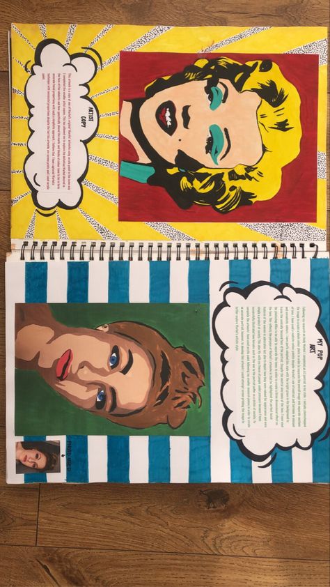 Fonts For Art Sketchbooks, A Level Art Sketchbook Pop Art, Andy Warhol Gcse Sketchbook, Andy Warhol Research Page, Pop Art Gcse Sketchbook, Colourful Gcse Art Page, Andy Warhol Artist Research Page, Pop Art Sketchbook, Pop Art Research Page