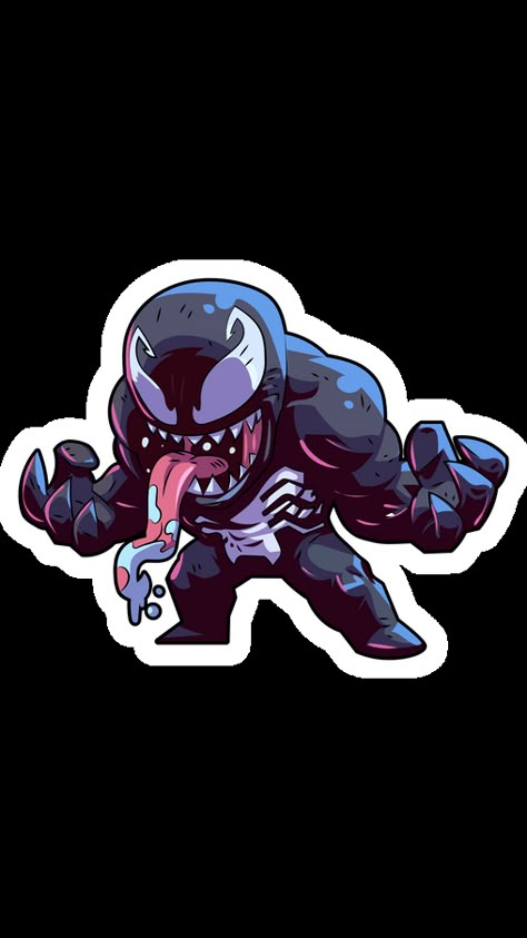 So vicious and scary, black, with big white teeth and huge red tongue, and creepy white eyes, what is that? No, that's not a creature from Alien. That's famous Marvel Comics antihero Venom, a... Sentry Marvel, Marvel Paintings, Chibi Marvel, Red Tongue, Venom Art, Venom Comics, Marvel Cartoons, Marvel Venom, Chibi Characters