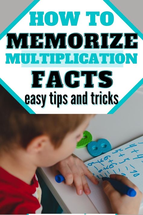 Multiplication can be hard, but it doesn't have to be. These tips and tricks will help you memorize multiplication facts in just 5 minutes a day so you can focus on more important things. You'll find secret multiplication hacks and resources for memorizing times tables. This is the perfect resource for homeschool math and teaching times tables to homeschoolers. If you're looking at how to teach multiplication, you're going to want to look into the secrets behind memorizing multiplication facts. Multiply By 3 Tricks, Math Facts Multiplication, Best Way To Teach Multiplication, Multiplication Math Facts Games, How To Memorize The Multiplication Table, Easy Ways To Teach Multiplication, How To Teach Multiplication Facts, Multiplication Cheat Sheet, Best Ways To Teach Multiplication Facts