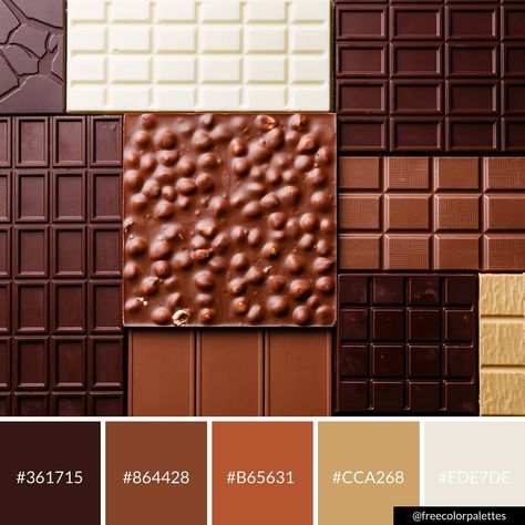 Chocolate | Browns | Warm Fall Colors | Color Palette Inspiration. | Digital Art Palette And Brand Color Palette. National Chocolate Day, Color Out Of Space, Chocolate Palette, Chocolate House, Color Palette Inspiration, Dairy Milk Chocolate, Milk Color, Art Palette, Color Board