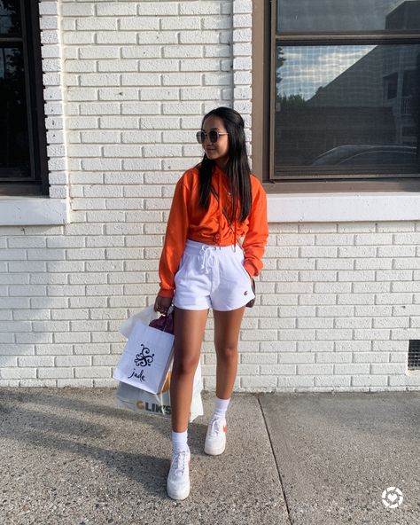 my favorite comfy sweat shorts for summer - champion reverse weave! http://liketk.it/2R9na #liketkit @liketoknow.it #LTKunder50 #LTKstyletip #LTKsalealert Shop my daily looks by following me on the LIKEtoKNOW.it shopping app How To Style Sweat Shorts, Outfits With Sweat Shorts, Champion Shorts Outfit, Short Sweatpants Outfit, Sweat Shorts Outfit Summer, Sweat Shorts Outfit Women, Sweat Short Outfits, Sweat Shorts Outfits, Track Shorts Outfit