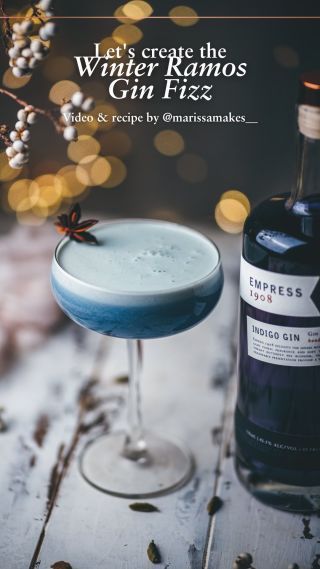 Empress 1908 Gin - Cocktails Recipes for Everyone Empress Gin Prosecco Cocktail, Ramos Gin Fizz Recipe, Empress Gin Winter Cocktail, Festive Gin Drinks, Fancy Gin Cocktails, Christmas Gin Fizz, Hendricks Neptunia Gin Cocktails, Empress Gin Martini, Gin Cocktails Winter