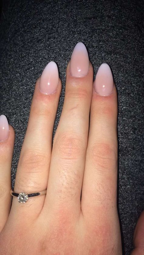 Almond French Fade, French Tip Fade, Faded French Tip, French Fade Nails, Ombre French Tips, Faded Nails, Almond Nails French, French Tip Acrylics, French Fade