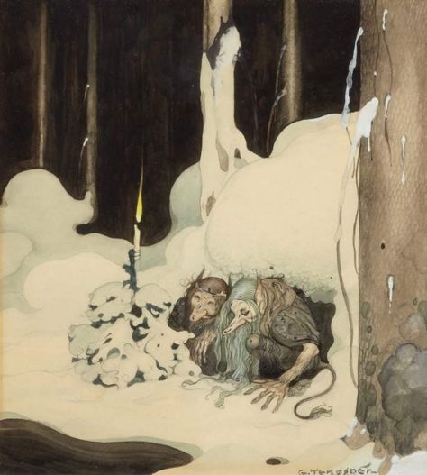 Trolls Norwegian, Gustaf Tenggren, Swedish Folklore, Scandinavian Folklore, Study Painting, John Bauer, Mythological Creature, Trolls 3, Gothenburg Sweden