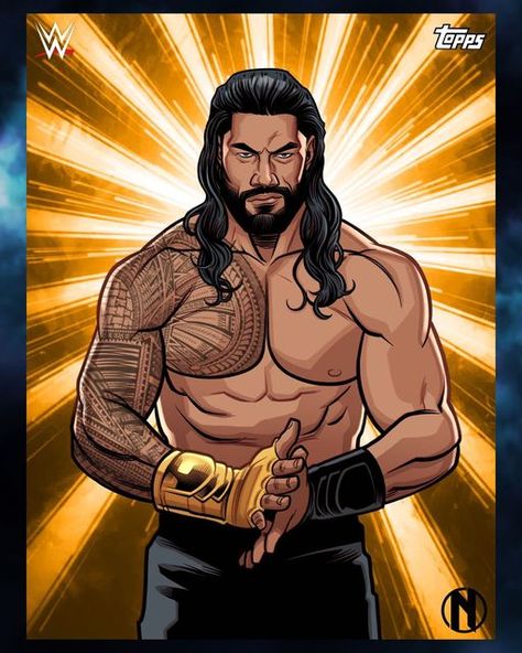 Roman Reigns Drawing, Wwe Cartoon, Wrestling Tattoos, Batman Silhouette, Wwe The Rock, Wwe Art, Roman Reigns Shirtless, Wwe Superstar Roman Reigns, Wrestling Posters