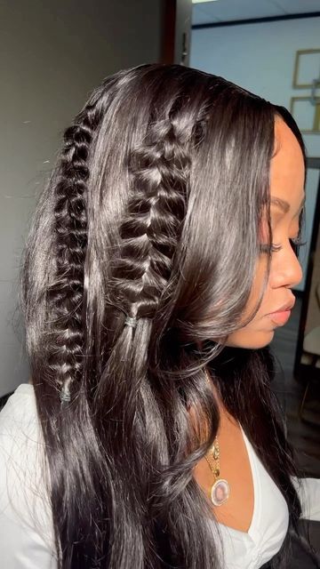 Braid With Added Hair, Braid On Curly Hair, Install Wig, Closure Install, Dragon Braid, Braid Fishtail, Exotic Hair Color, Diy Hair Wig, Exotic Hairstyles