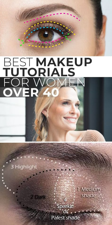 Teknik Makeup, Pretty Eye Makeup, Makeup Over 40, Best Makeup Tutorials, Makeup For Older Women, Makeup Tips For Older Women, Eye Makeup Techniques, Best Makeup Tips, Beauty Make-up