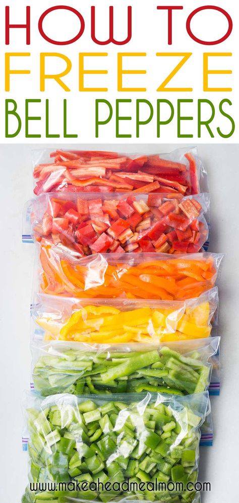 Freeze Bell Peppers, Freezing Food Guide, Freezing Bell Peppers, Freezing Vegetables, Pepper Recipes, Freezable Meals, Bell Pepper Recipes, Freezer Meal Prep, Low Carb Snack